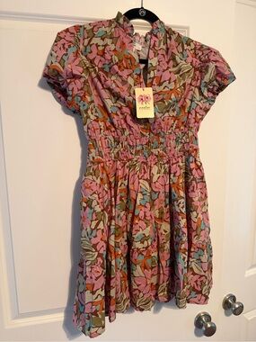 New! Entro Womens' Floral Smocked Waist Dress - Pink Multi